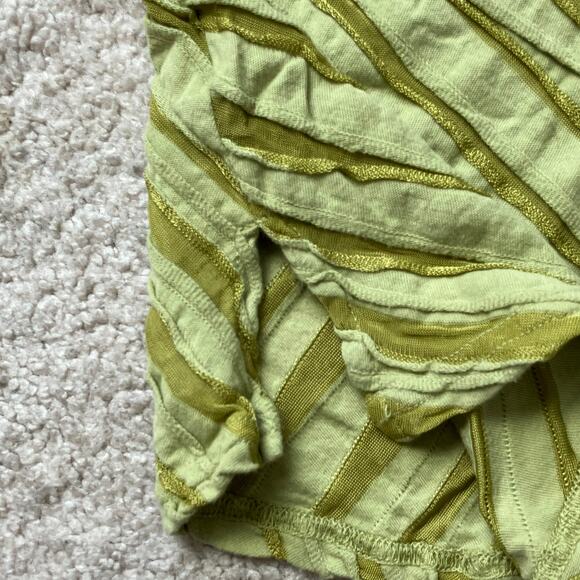 Green mesh striped tank top fairycore bohemian hippie - Picture 6 of 6